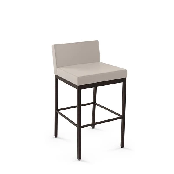 Amisco Fairfield Plus 26-in Counter Stool - Cream Faux Leather - Dark Brown Metal 1 Amisco Fairfield Plus 26-in Counter Stool - Cream Faux Leather - Dark Brown Metal