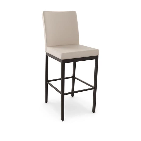 Amisco Perry 26.25-in Counter Stool - Cream Faux Leather - Dark Brown Metal 1 Amisco Perry 26.25-in Counter Stool - Cream Faux Leather - Dark Brown Metal