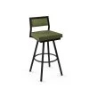 Amisco Jacob 30.75-in Swivel Bar Stool - Green Polyester - Black Metal
