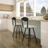 Amisco Larkin 26.13-in Swivel Counter Stool - Light Beige PVC - Black Metal -AMISCO Sales Shop 330655580 AlternateImage1 l