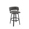 Amisco Stinson 26-in Swivel Counter Stool - Heather Light Grey Polyester - Black Metal