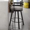 Amisco Render 30.63-in Swivel Bar Stool - Taupe Grey Faux Leather - Dark Brown Metal -AMISCO Sales Shop 330655660 AlternateImage1 l