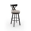 Amisco Washington 30-in Swivel Bar Stool - Cream Faux Leather - Dark Brown Metal