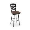 Amisco Nest 31.63-in Swivel Bar Stool - Medium Brown Faux Leather - Dark Brown Metal