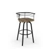 Amisco Brisk 29-in Swivel Bar Stool - Beige Distressed Wood - Black Metal