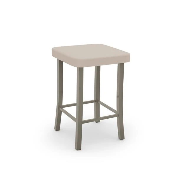 Amisco Ryan 31.25-in Bar Stool - Cream Faux Leather - Matt Light Grey Metal 1 Amisco Ryan 31.25-in Bar Stool - Cream Faux Leather - Matt Light Grey Metal