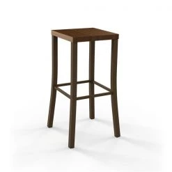 Amisco Ryan 30-in Bar Stool - Brown Distressed Wood - Medium Brown Metal