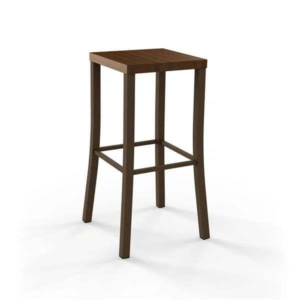 Amisco Ryan 30-in Bar Stool - Brown Distressed Wood - Medium Brown Metal 1 Amisco Ryan 30-in Bar Stool - Brown Distressed Wood - Medium Brown Metal