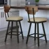 Amisco Gustavson 30.5-in Swivel Bar Stool - Beige Fabric - Brown Distressed Wood - Gun Metal 5 Amisco Gustavson 30.5-in Swivel Bar Stool - Beige Fabric - Brown Distressed Wood - Gun Metal -AMISCO Sales Shop 330762143 AlternateImage2 l
