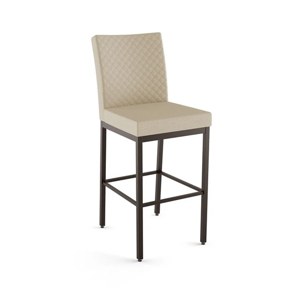 Amisco Perry Ann 26.25-in Counter Stool - Beige Quilted Fabric - Dark Brown Metal 1 Amisco Perry Ann 26.25-in Counter Stool - Beige Quilted Fabric - Dark Brown Metal