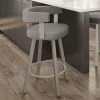 Amisco Parker 30.25-in Swivel Bar Stool - Taupe Grey Faux Leather - Matt Light Grey Metal -AMISCO Sales Shop 330762159 AlternateImage2 l