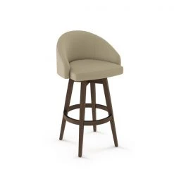 AMISCO Sales Shop 22 Amisco Keaton 26-in Swivel Counter Stool - Beige Fabric - Brown Wood