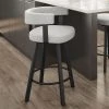 Amisco Parker 26.25-in Swivel Counter Stool - Grey White Polyester - Black Metal -AMISCO Sales Shop 330762167 AlternateImage2 l