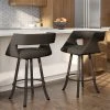 Amisco Metro 30.75-in Swivel Bar Stool - Dark Brown Grey Polyester - Dark Brown Metal -AMISCO Sales Shop 330762177 AlternateImage2 l