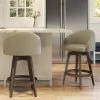 Amisco Keaton 30-in Swivel Bar Stool - Beige Fabric - Brown Wood -AMISCO Sales Shop 330762190 AlternateImage2 l