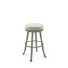 Amisco Logan 30.88-in Swivel Bar Stool - Light Beige PVC - Matt Light Grey Metal