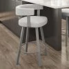 Amisco Parker 26.25-in Swivel Counter Stool - Grey White Polyester - Glossy Grey Metal 5 Amisco Parker 26.25-in Swivel Counter Stool - Grey White Polyester - Glossy Grey Metal -AMISCO Sales Shop 330762207 AlternateImage2 l
