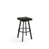Amisco Sinclair 25.25-in Swivel Counter Stool - Black Faux Leather - Black Metal