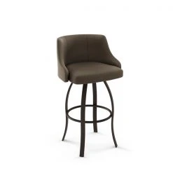 Amisco Crofton Swivel Bar Stool - 30-in - Medium Brown