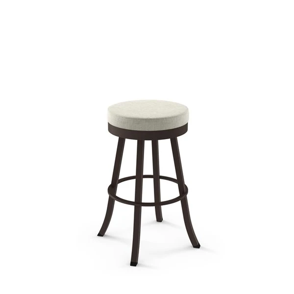 Amisco Logan 26.88-in Swivel Counter Stool - Light Beige PVC - Dark Brown Metal 1 Amisco Logan 26.88-in Swivel Counter Stool - Light Beige PVC - Dark Brown Metal