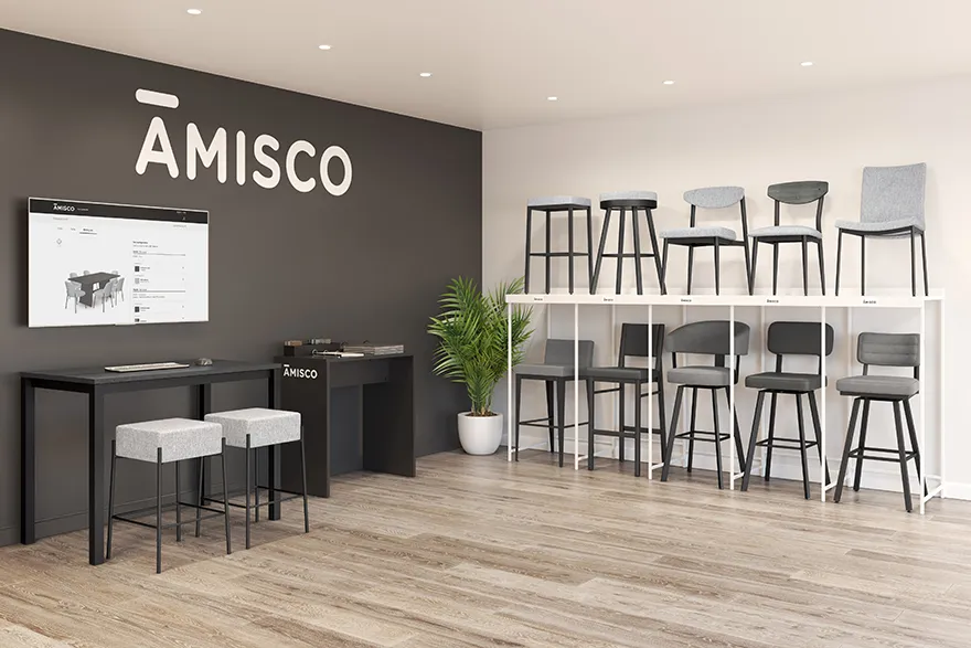 AMISCO Sales Shop 34 AMISCO Sales Shop -AMISCO Sales Shop Gallery Chairs Stools 9559 Displays stand Design station LR
